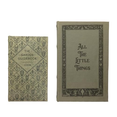 Creative Co-Op MDF & Canvas Book Storage Boxes, Set of 2 All The Little Things - Image 1