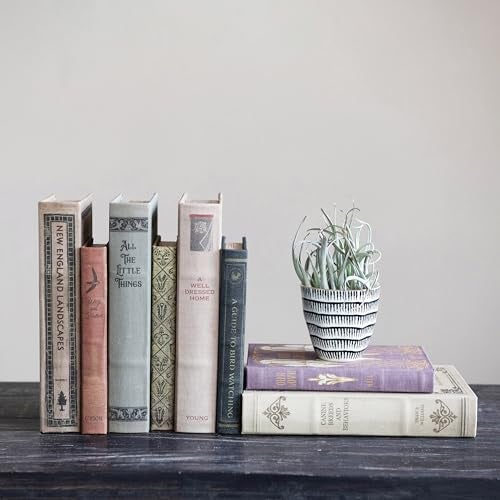 Creative Co-Op MDF & Canvas Book Storage Boxes, Set of 2 All The Little Things - Image 3