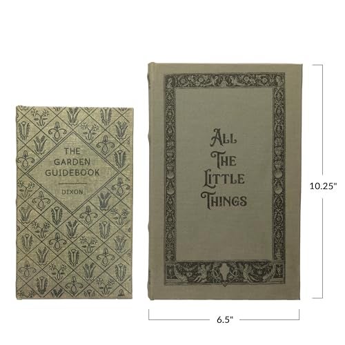 Creative Co-Op MDF & Canvas Book Storage Boxes, Set of 2 All The Little Things - Image 2