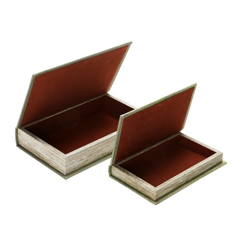 Creative Co-Op MDF & Canvas Book Storage Boxes, Set of 2 All The Little Things - Image 5