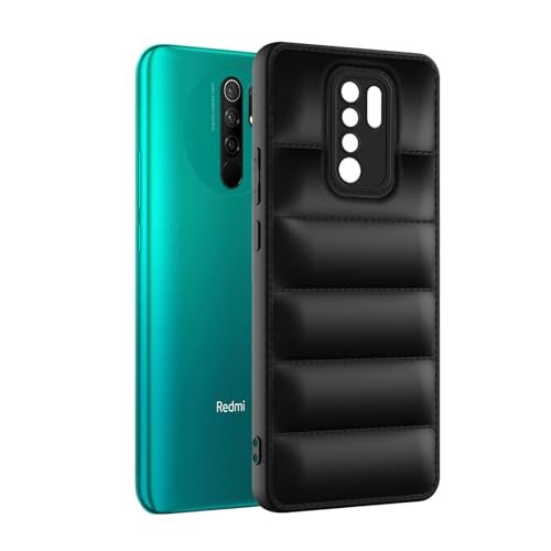 Plus Puffer Case Camera Protection Soft Back Cover for Redmi 9 Prime - Black - Image 3