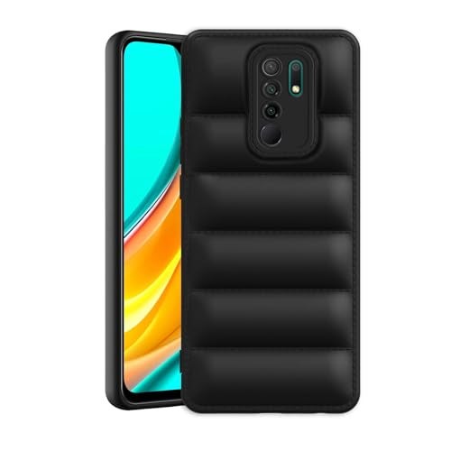 Plus Puffer Case Camera Protection Soft Back Cover for Redmi 9 Prime - Black - Image 1
