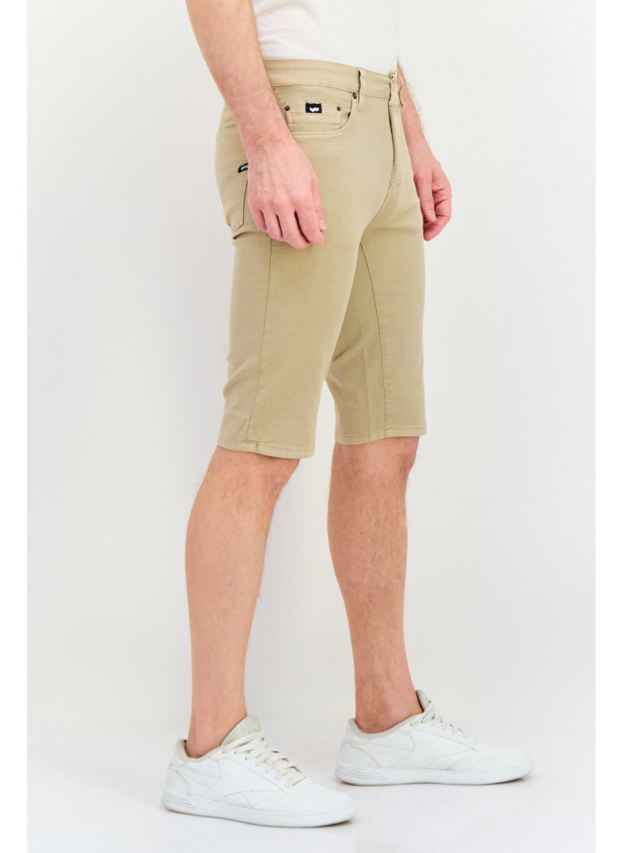 GAS Men Plain Chino Shorts, Beige  - Image 2