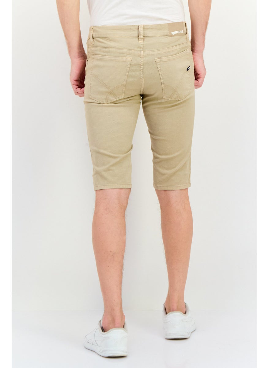 GAS Men Plain Chino Shorts, Beige  - Image 3