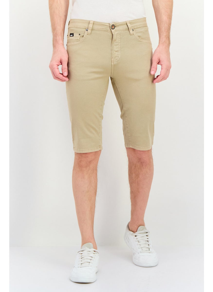 GAS Men Plain Chino Shorts, Beige  - Image 1