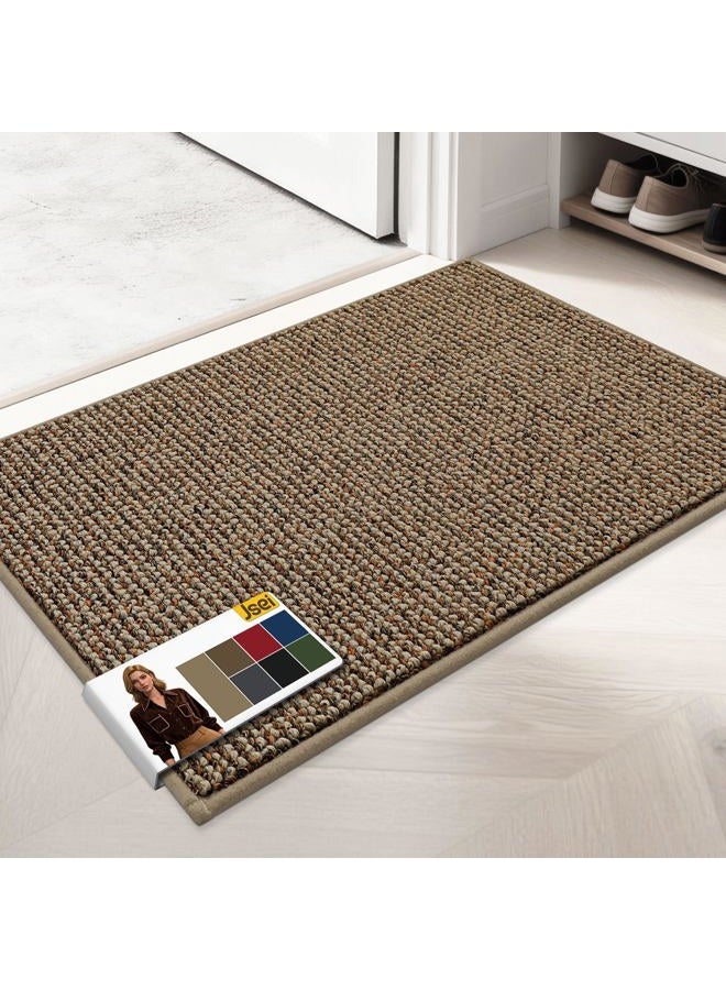 JSEI Dirt Trapper Door Mat 20"x32" Non-Slip Washable Entrance Mat, Dog Doormats, Absorbent & Fade-Resistant Floor Mats, Low Profile Welcome Mats for Entryway, Front Door, and Inside Entrance, Beige - Image 1