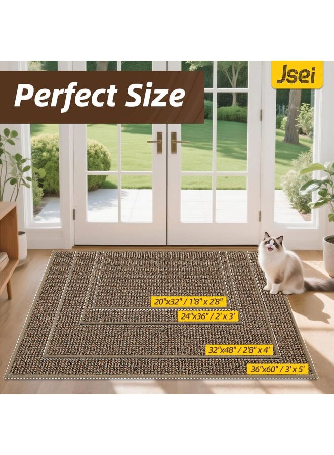 JSEI Dirt Trapper Door Mat 20"x32" Non-Slip Washable Entrance Mat, Dog Doormats, Absorbent & Fade-Resistant Floor Mats, Low Profile Welcome Mats for Entryway, Front Door, and Inside Entrance, Beige - Image 2