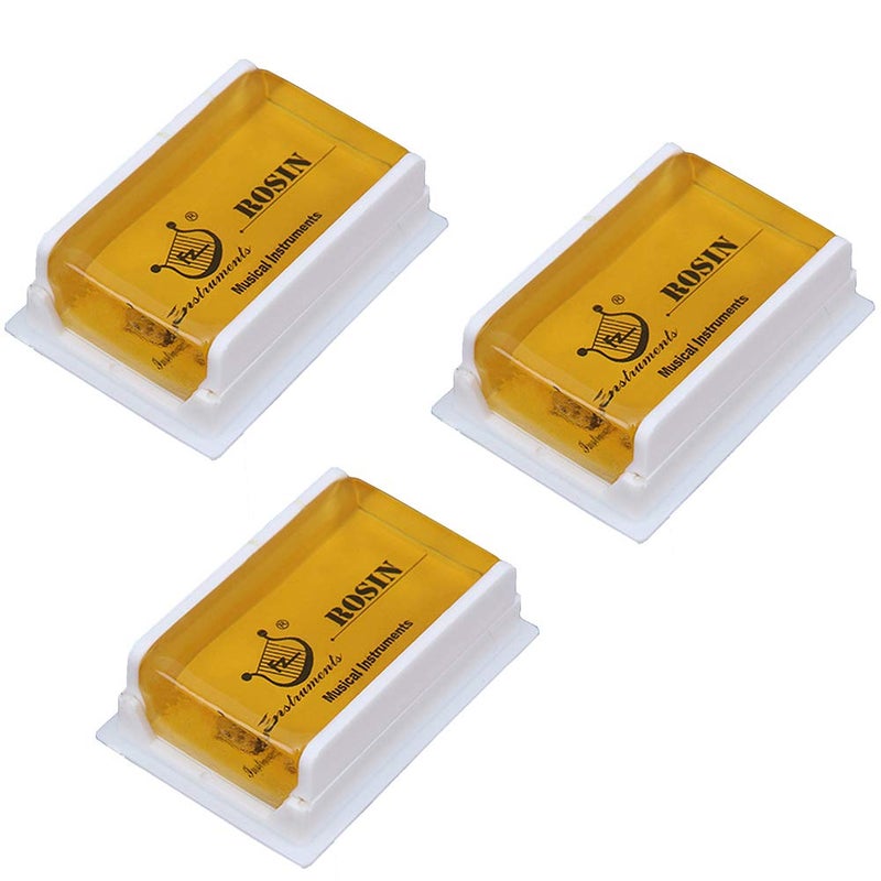 EastyGold Rosin Natural for Violin Cello Viola Rosin Light Low Dust for Bows String Music Instrument Accessory Yellow with Case 3 Pack - Image 1