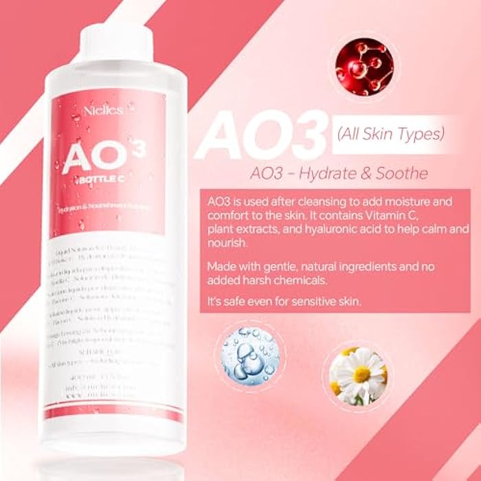 Nielies Professional Hydro Peeling Solution for Hydrodermabrasion Machines – Bubble Solution for All Skin Types AO3 – Deep Cleansing, Hydration, and Anti-Aging - Image 3