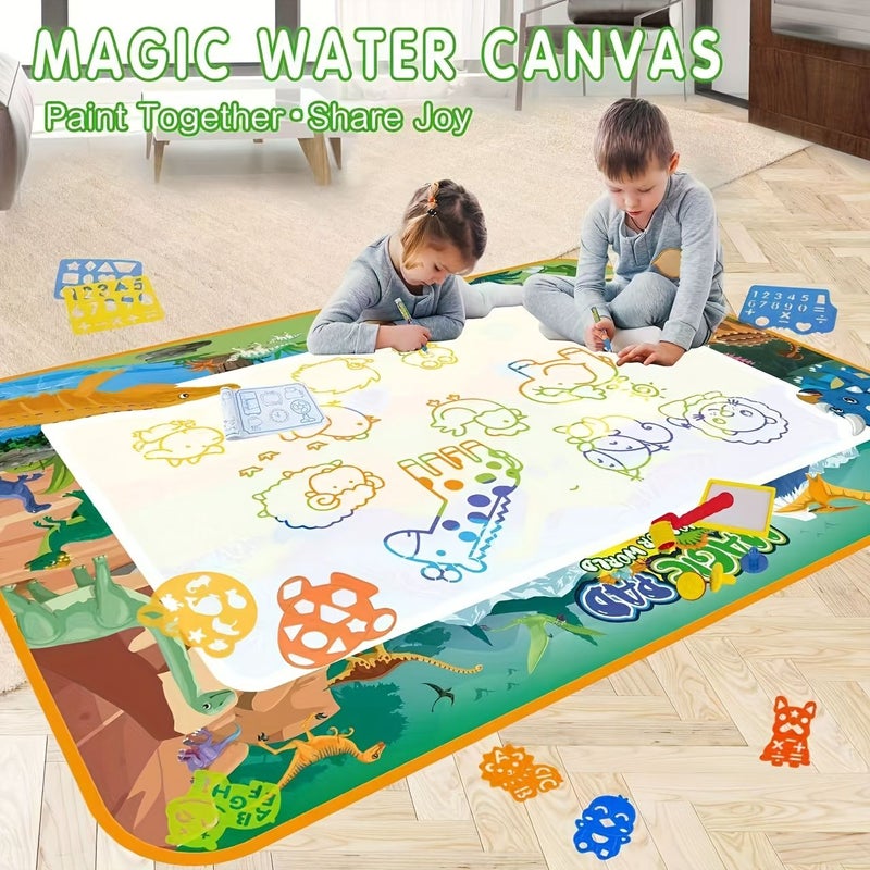 Magic Watercolor Doodle Blanket Painting Mat With Water Pen Large Absorbent Cloth For Animal Kingdom 150x100cm Kids Birthday Gift - Image 1
