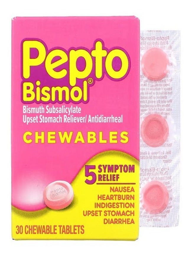 Pepto Bismol - Pepto Bismol Chewables 30 Chewable Tablets - Image 1