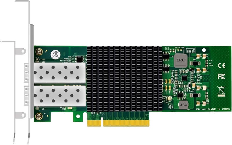 جلوتريندز بطاقة شبكة ST7268 إيثرنت 10Gb SFP+ بمنفذين مع وحدة تحكم Intel 82599ES، واجهة PCIE 2.0 X8، تدعم نظام التشغيل Windows 11/10/Windows Server/Linux/ESX/VMware ESXi (لا تدعم نظام التشغيل Mac OS) - Image 1