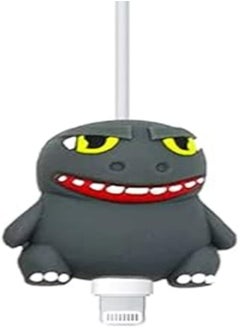 Dinosaur Monster Cable Bite Silicone Poke Cable Protector For Your Charging Cable Cord/USB Cable - Grey