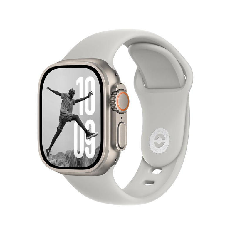 DONEGANI SB Sport Band for Apple Watch Bands Women Ultra 2 49mm, Series 10 46mm, 9 8 7 45mm 41mm, SE 6 5 4 44mm 40mm, 3 2 1 42mm 38mm Men iWatch, Strap Silicone Moon Gray - Image 1