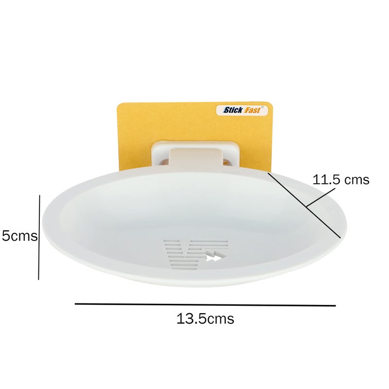 SF - Stick Fast Stick Fast Self-Adhesive Soap Dish Holder with 3M Sticker Tape for Wall Mount, Kitchen & Bathroom Storage Organiser No Hook, No Drill (White) - Image 4