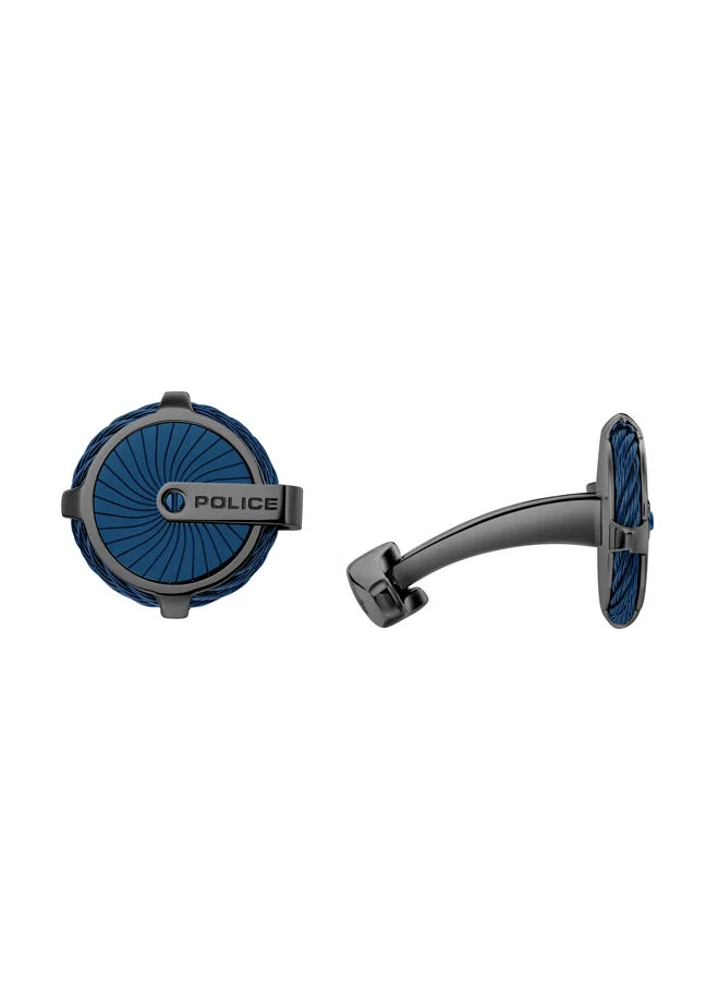 بوليس Techie Grey With Blue Cable Cufflink for Men