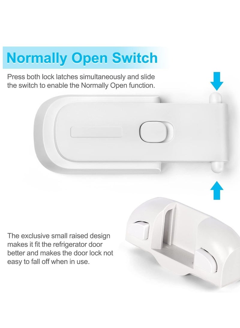قفل ثلاجة، قفل ثلاجة أبيض للأطفال، قفل باب ثلاجة ومجمد ضد الأطفال، أقفال خزائن ضد الأطفال، قفل ثلاجة للأطفال والصغار، لا حاجة لأدوات أو حفر - Image 4