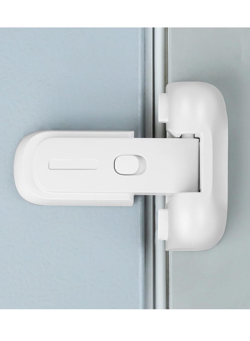 قفل ثلاجة، قفل ثلاجة أبيض للأطفال، قفل باب ثلاجة ومجمد ضد الأطفال، أقفال خزائن ضد الأطفال، قفل ثلاجة للأطفال والصغار، لا حاجة لأدوات أو حفر - Image 1