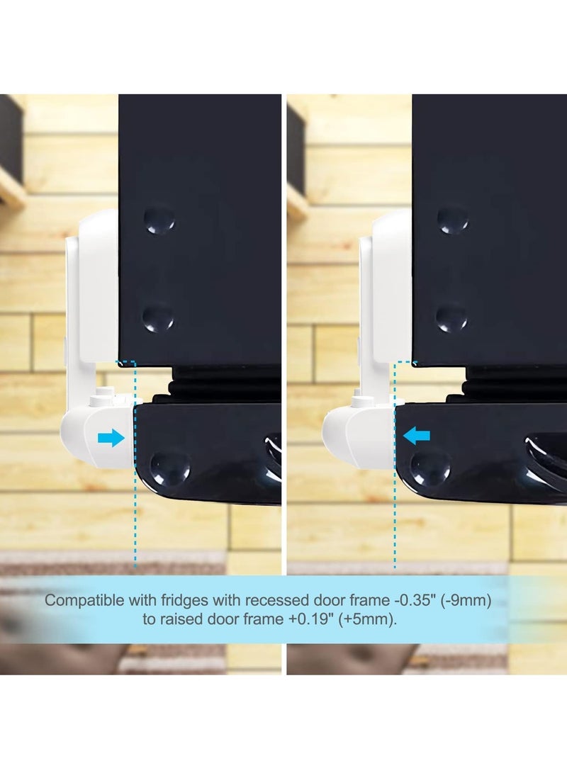 قفل ثلاجة، قفل ثلاجة أبيض للأطفال، قفل باب ثلاجة ومجمد ضد الأطفال، أقفال خزائن ضد الأطفال، قفل ثلاجة للأطفال والصغار، لا حاجة لأدوات أو حفر - Image 3