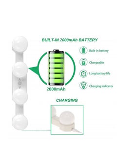 Cool Baby COOLBABY LED Portable Rechargeable LED Vanity Mirror Light with 4 LED Bulbs for Bathroom Dressing Room Vanity  - Image 2