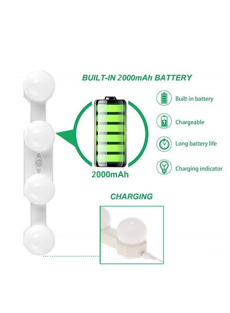 Cool Baby COOLBABY LED Portable Rechargeable LED Vanity Mirror Light with 4 LED Bulbs for Bathroom Dressing Room Vanity  - Image 2