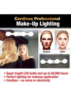 Cool Baby COOLBABY LED Portable Rechargeable LED Vanity Mirror Light with 4 LED Bulbs for Bathroom Dressing Room Vanity  - Image 4