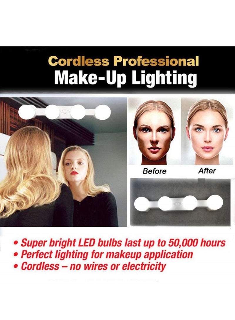 Cool Baby COOLBABY LED Portable Rechargeable LED Vanity Mirror Light with 4 LED Bulbs for Bathroom Dressing Room Vanity  - Image 4