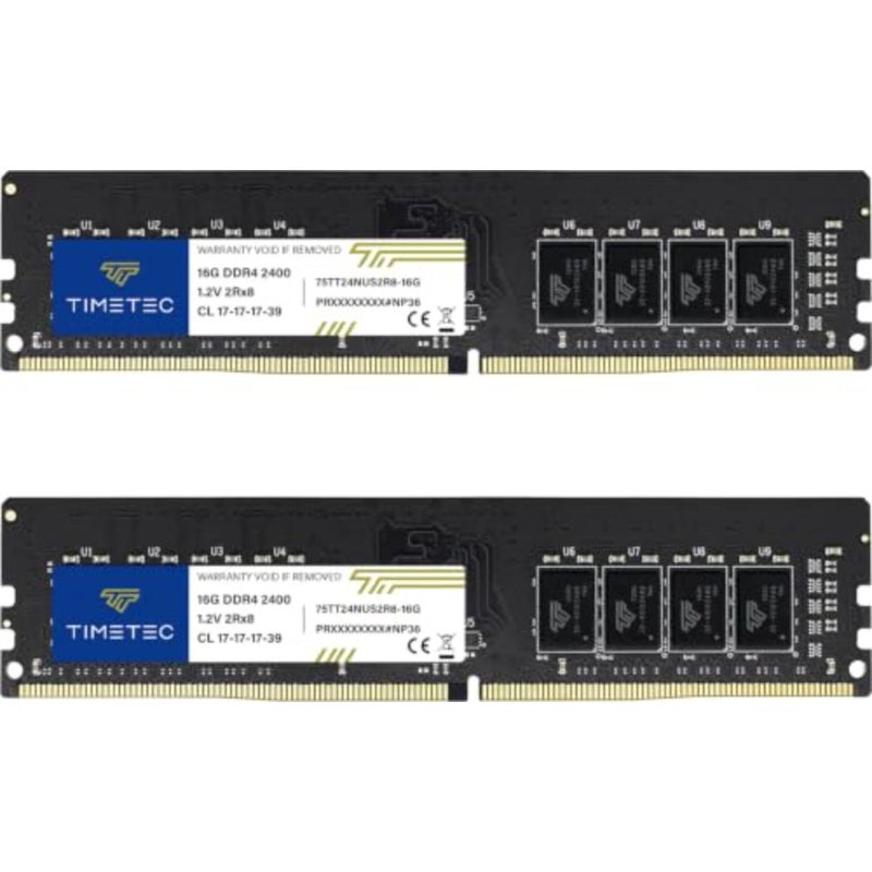 ذاكرة عشوائية DDR4 2400 ميجاهرتز، PC4-19200، نوع UDIMM، 288 دبوس، 1.2 فولت، CL17، غير ECC، بدون تخزين مؤقت، سوداء، ترقية ذاكرة عالية الموثوقية - Image 1