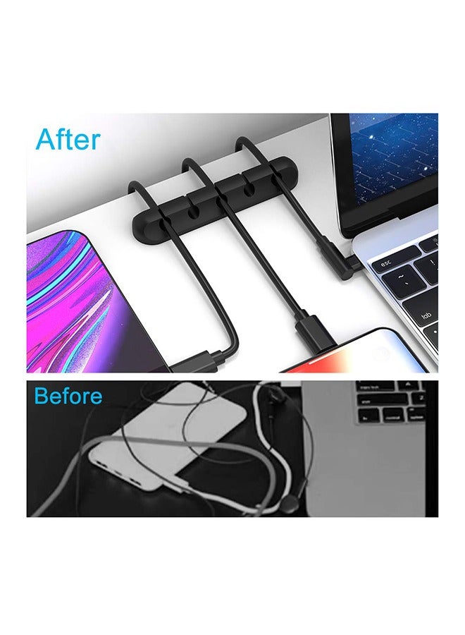 مشابك تنظيم الكابلات وحامل الأسلاك - 3 عبوات من مشابك تنظيم الكابلات ذاتية اللصق لكابل USB/سلك الطاقة/الأسلاك، للسيارة والمكتب، المنزل والمكتب، منظم أسلاك أسود - Image 2