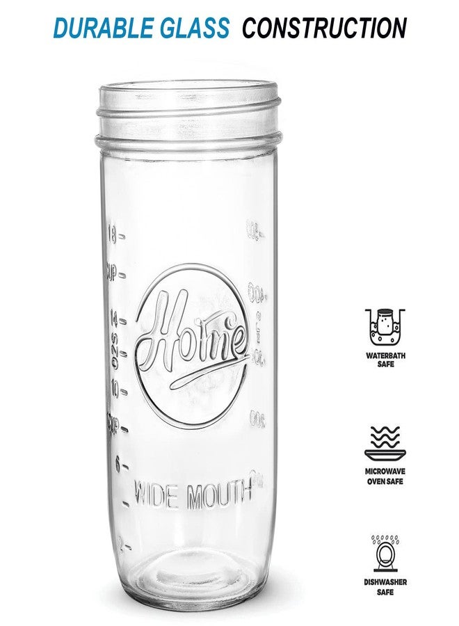 Tebery 6 Pack Wide Mouth Home Glass Mason Jars with Airtight Lids and Bands, 24-Ounce Canning Glass Jars for Canning, Fermenting, Pickling, Meal Prep, Overnight Oats, Jam, Jelly - Image 4