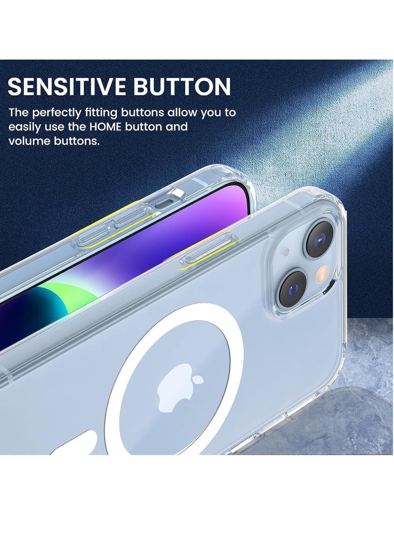 DUSALA IPhone 15 Plus Clear Magnetic Cover, MagSafe Compatible, Hybrid Protective, Crystal Clear Back Case, Shockproof Silicone Frame, Slim Transparent Case (iPhone 15 Plus) - Image 3