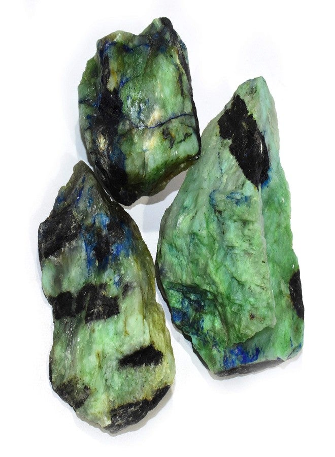 Pyramid Tatva Raw 50 Gm Rough Stone Natural Healing Crystal Stone Reiki Chakra Balancing (Azurite with Malachite) - Image 2