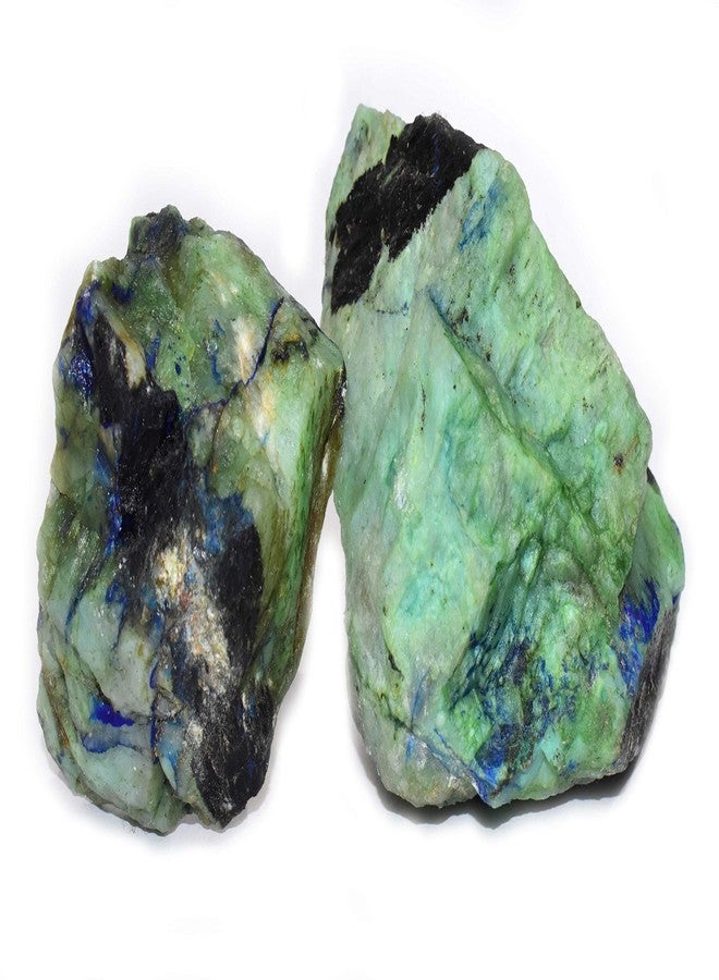 Pyramid Tatva Raw 50 Gm Rough Stone Natural Healing Crystal Stone Reiki Chakra Balancing (Azurite with Malachite) - Image 1
