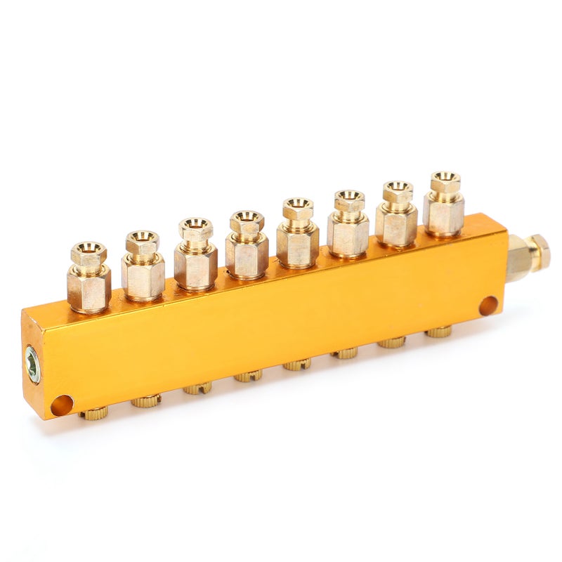 Oil Distributor Stainless Steel Adjustable Tubing Piston Separator B Type 1 Inlet 8 Outlet - Image 3