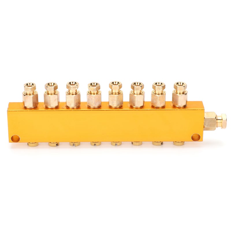 Oil Distributor Stainless Steel Adjustable Tubing Piston Separator B Type 1 Inlet 8 Outlet - Image 2