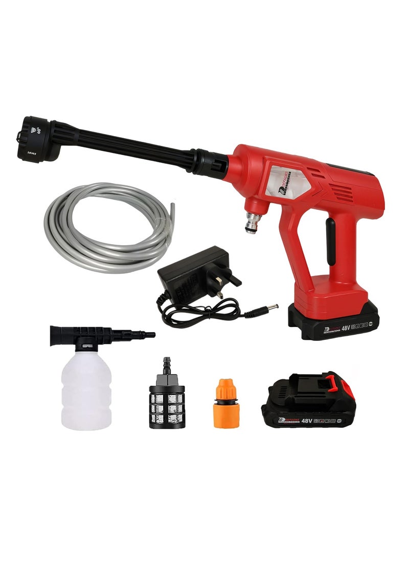 DEFAONS - DEFAONS 48V Lithium Battery Powered High Pressure Washer - 6-in-1 Nozzle, Car & Home Cleaning Kit with Rechargeable Battery, Trigger, Hose, and Stainless Steel Mesh Filter - Image 1