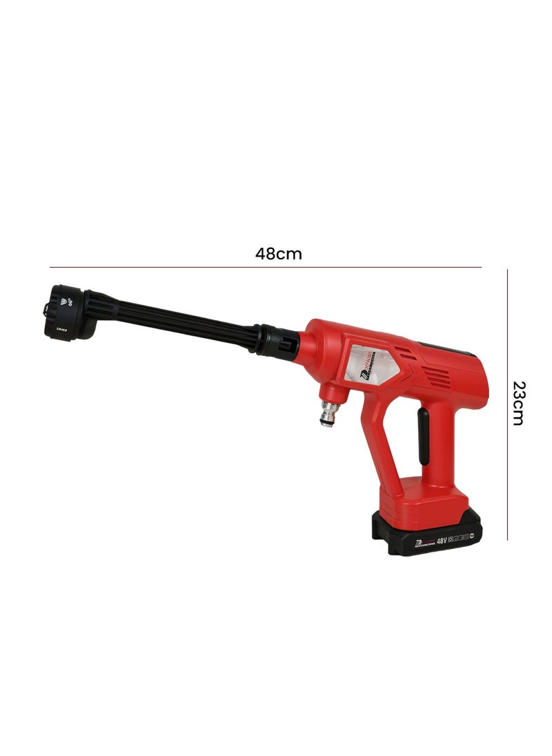 DEFAONS - DEFAONS 48V Lithium Battery Powered High Pressure Washer - 6-in-1 Nozzle, Car & Home Cleaning Kit with Rechargeable Battery, Trigger, Hose, and Stainless Steel Mesh Filter - Image 1