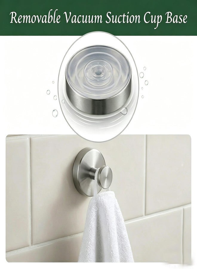 Verwohnt Suction Cup Hooks for Shower, Removable Shower Hooks for Bathroom Window Door Wall, No-Drill Towel Hook for Hanging Robes Loofah, Heavy Duty Sticky Hook Bathroom Organizers and Storage, 2 Pack, Silver - Image 3