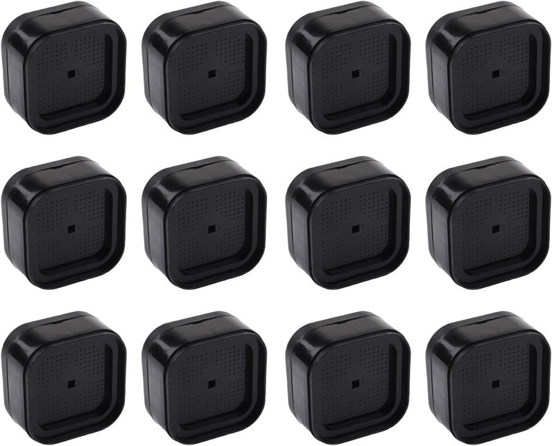 Heavy Duty Adjustable Furniture Risers for Sofas Chairs Desks Beds with Casters, Non-Slip Plastic Elevators, Stackable Height Boosters, Protective Black Set of 12 - Image 3