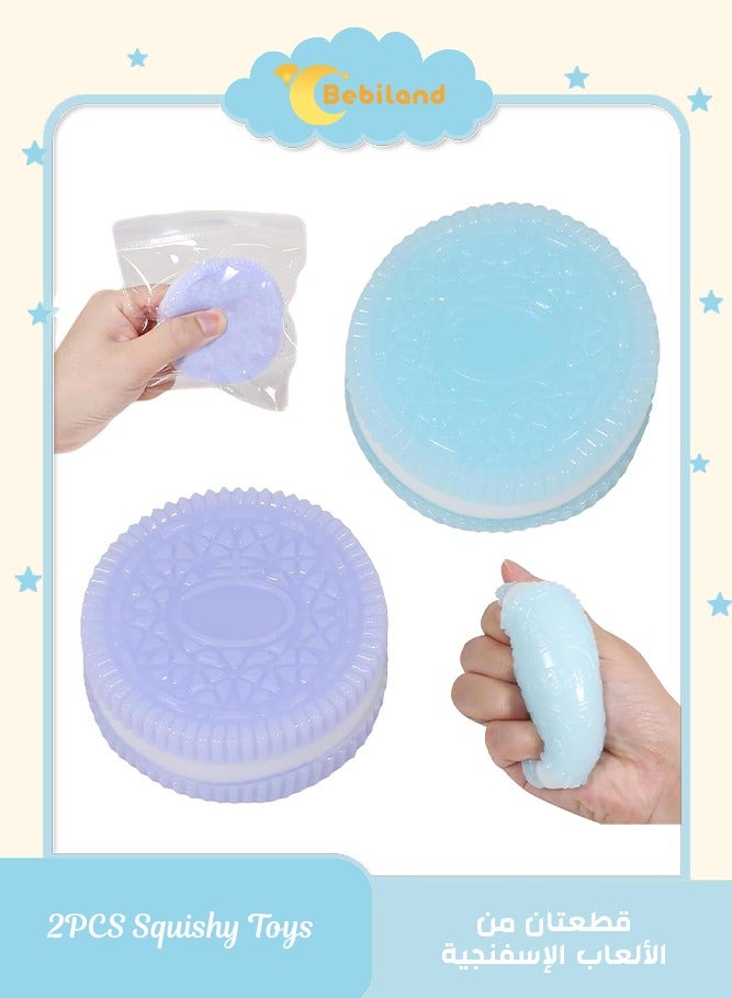 بيبي لاند لعبة بسكويت اسفنجية لتخفيف التوتر ، لعبة تخفيف الضغط، تصميم ساندويتش واقعي للقلق والاسترخاء، ملحق مكتب مثالي ولعبة فيدجيت ممتعة للبالغين - Image 1