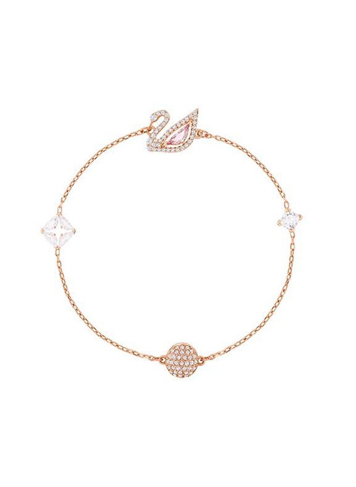 عام سوار مرصع بالكريستال مطلي بالذهب الوردي بجعة مبهرة - Image 1