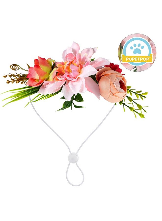 POPETPOP - POPETPOP Dog Flower Headband Pet Flower Crown Headwear Flower Leaves Natural Wreath for Dog Cats Wedding Decor - Image 1