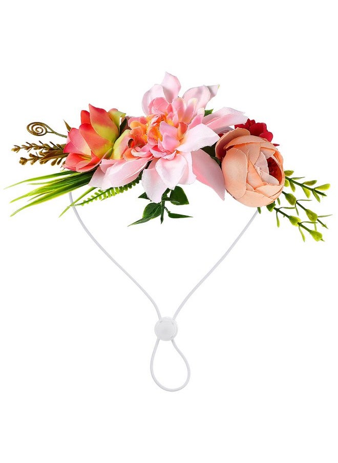 POPETPOP - POPETPOP Dog Flower Headband Pet Flower Crown Headwear Flower Leaves Natural Wreath for Dog Cats Wedding Decor - Image 1