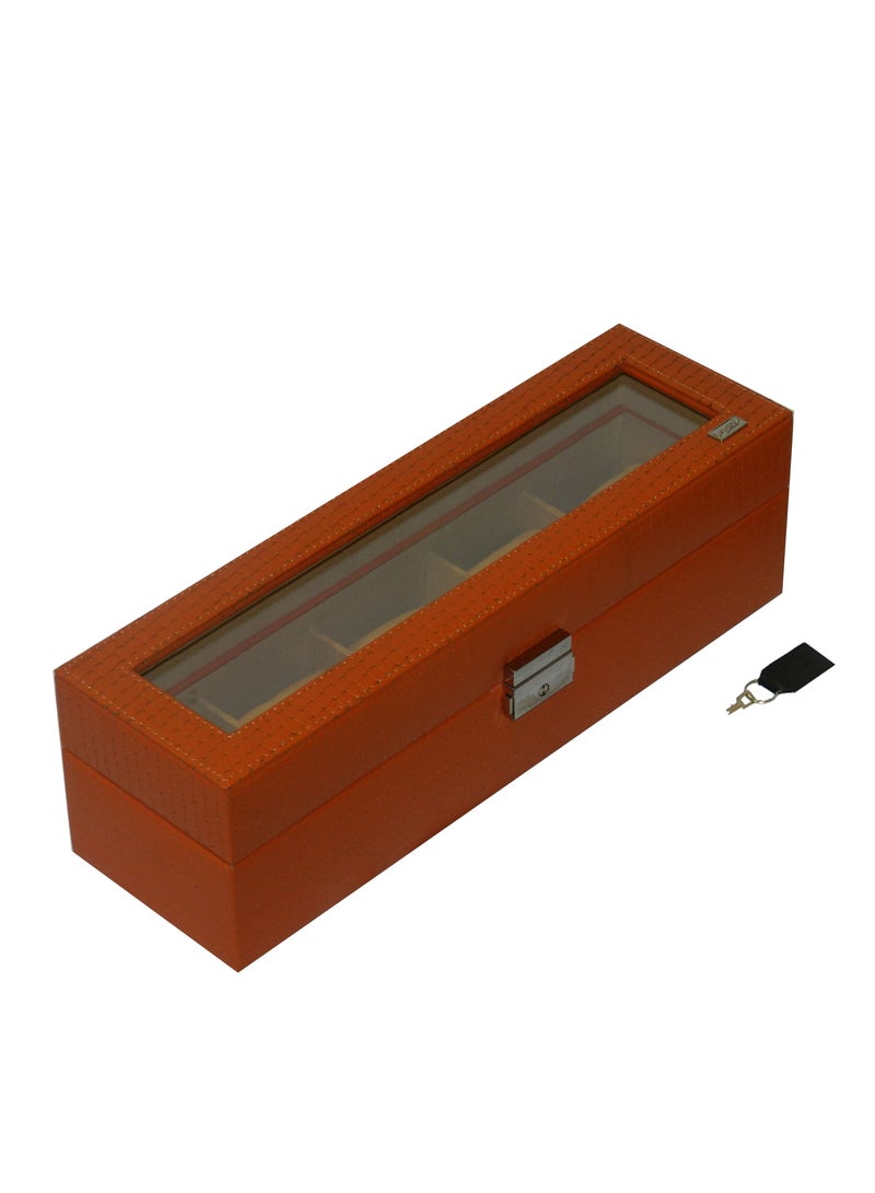 LAVERI LEATHER Laveri Watch Box for Men Women (05 Slots), Premium  Leather Watch Case  Organizer with Lock, Removable Pillow - Image 2