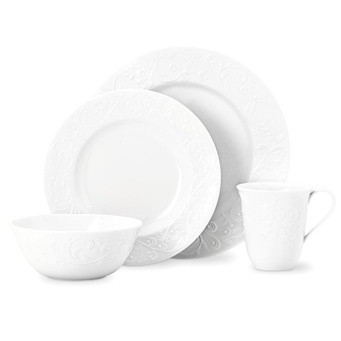 OPAL INNOCENCE CARVED 4PIECE PLACE SETTING 495 LB WHITE