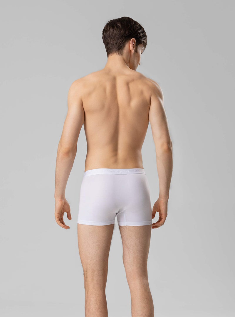 DAVID ARCHY دايفيد آرتشي ملابس داخلية للرجال من ميكرو مودال مع جيب مزدوج لدعم كيس الكرة وتعزيز الانتفاخ، شورت بوكسر للرجال 3 أو 4 قطع (م، أبيض) - Image 4