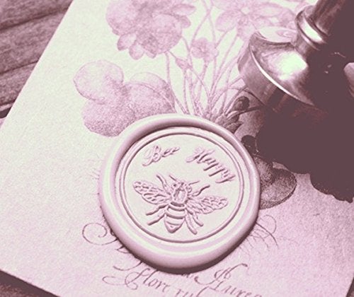 MDLG MNYR Insect Bee Happy Wax Seal Sealing Stamp Halloween Christmas Card Gift Packing Sealing Stamp Snail Mail Wine Package Packing Holidays Wedding Invitations Wax Seal Sealing Stamp Wood Handle Set - Image 2