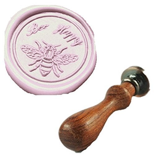 MDLG MNYR Insect Bee Happy Wax Seal Sealing Stamp Halloween Christmas Card Gift Packing Sealing Stamp Snail Mail Wine Package Packing Holidays Wedding Invitations Wax Seal Sealing Stamp Wood Handle Set - Image 5