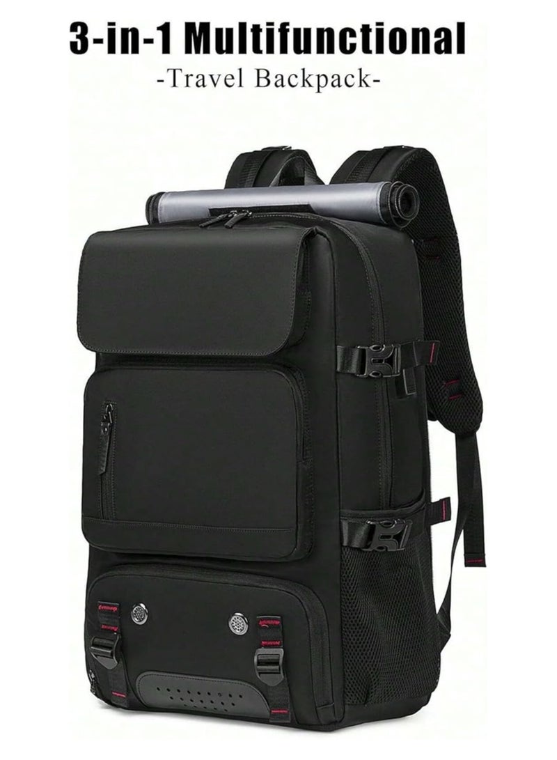 مشاريع تعز Travel Backpack with Shoe Compartment u0026 Charging Port – Lightweight, Waterproof, Large Capacity 17 Laptop Bag for Travel,Hiking, Work, Fitness, and Daily Use - Black - Image 3