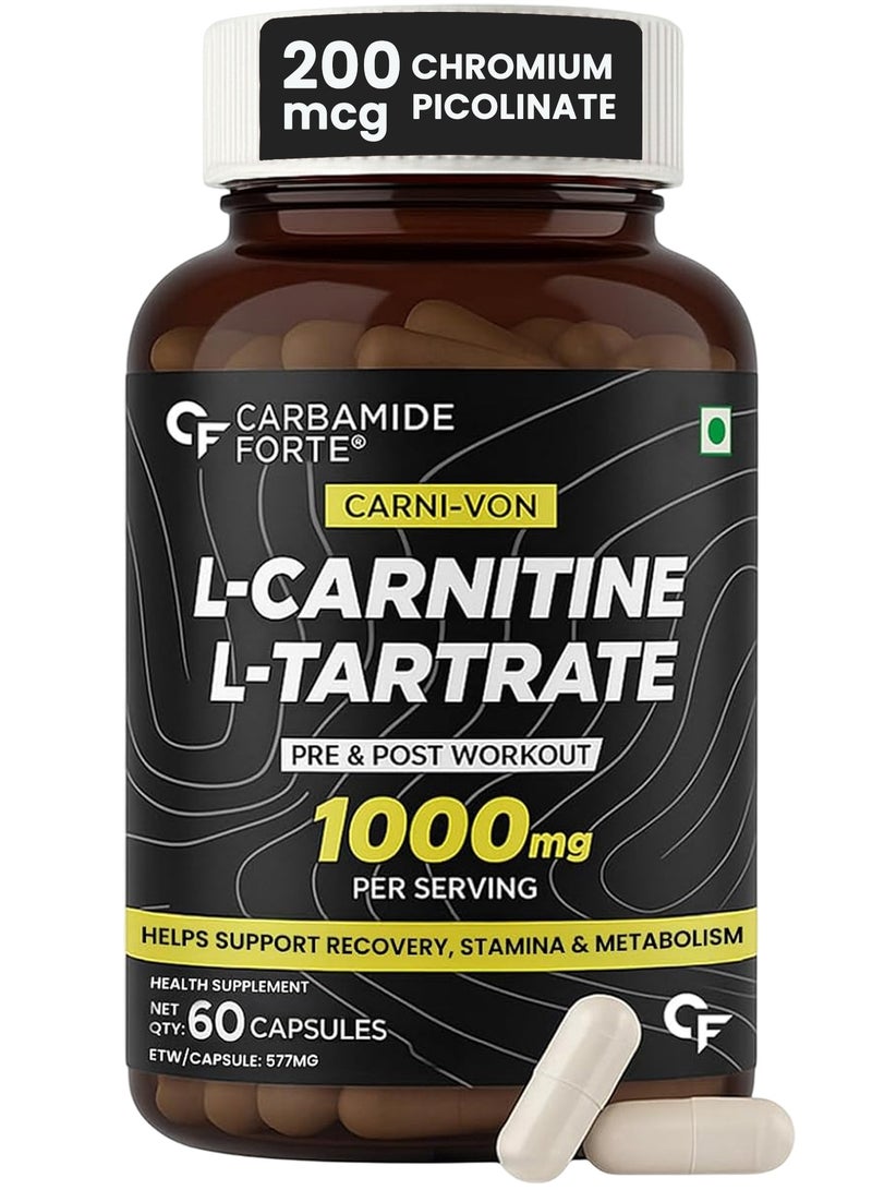 CARBAMIDE FORTE L Carnitine Supplement 1000Mg Capsules- 60 Veg Capsules - Image 1